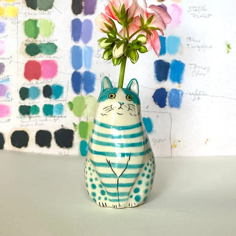 Polka Dot Cat Vase