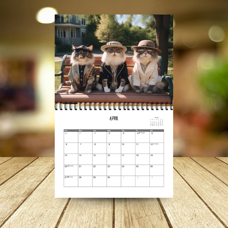 2025 Stylish Cats Calendar/Gift For Cat Lover