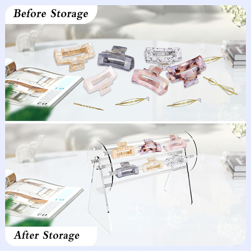 Acrylic Rotating Hair Claw Clip Holder