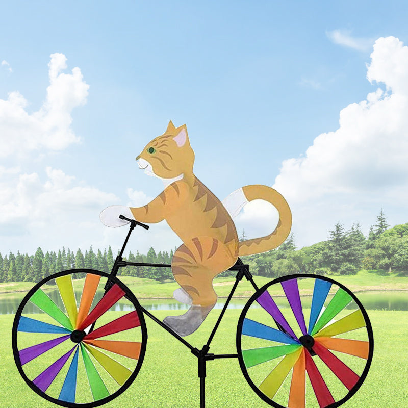 Cat Bicycle Wind Spinner