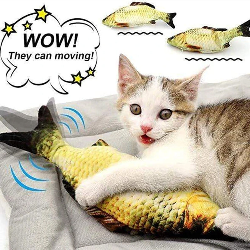 Plush Simulation USB Charging Cat Fish Toy