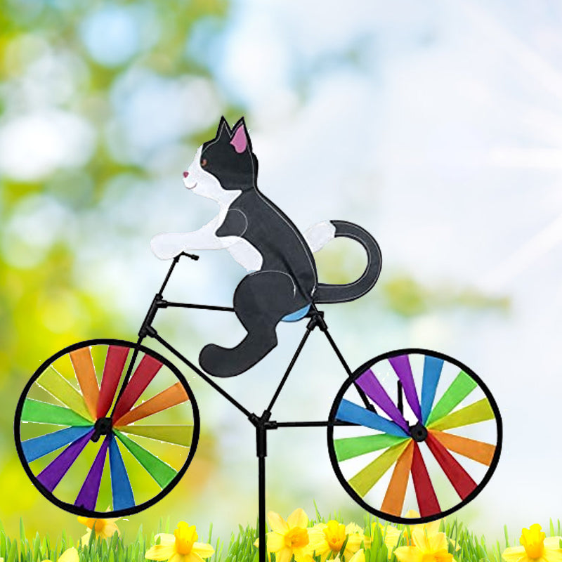 Cat Bicycle Wind Spinner