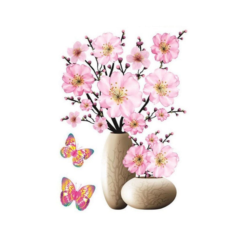 3D Stereo Vase Wall Sticker Self-adhesive