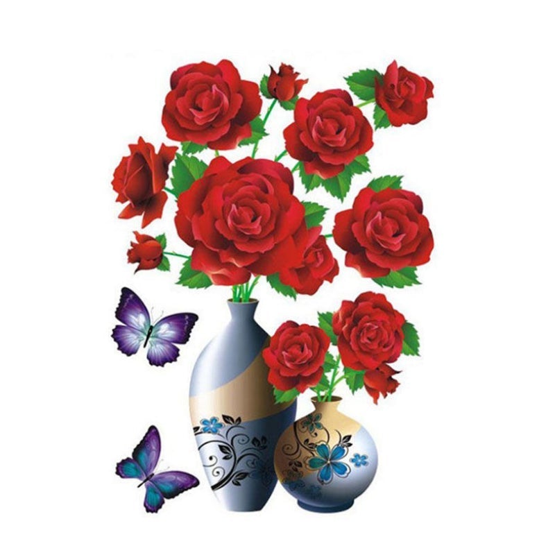 3D Stereo Vase Wall Sticker Self-adhesive