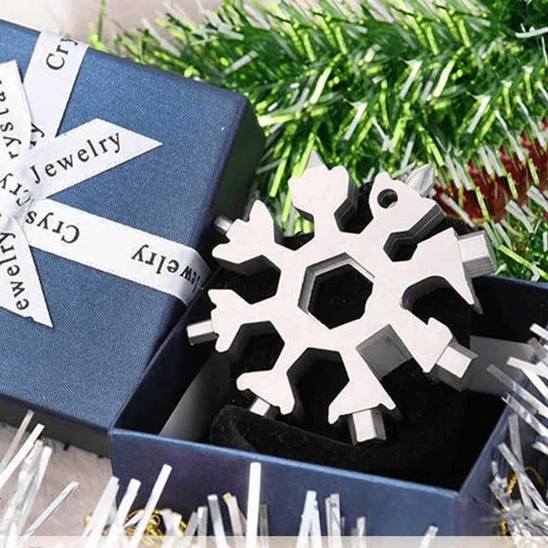 18-in-1 stainless steel snowflakes multi-tool&keychain