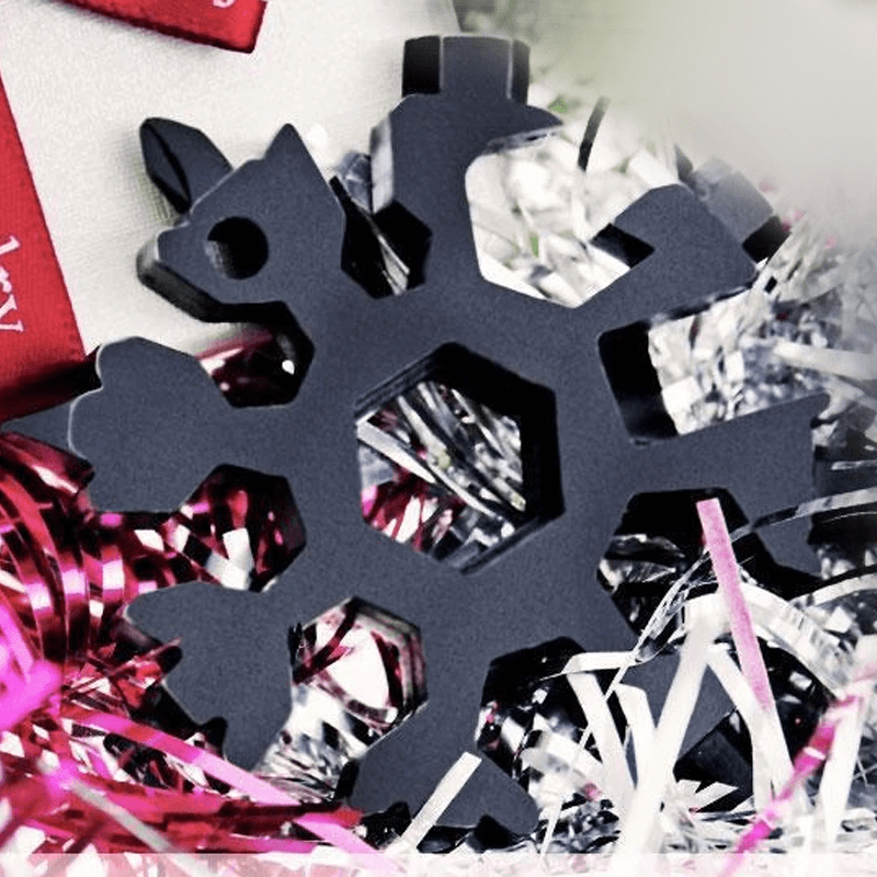 18-in-1 stainless steel snowflakes multi-tool&keychain