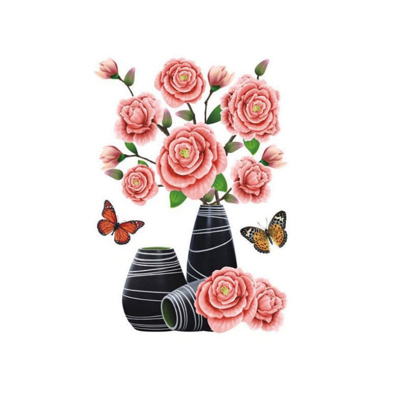 3D Stereo Vase Wall Sticker Self-adhesive