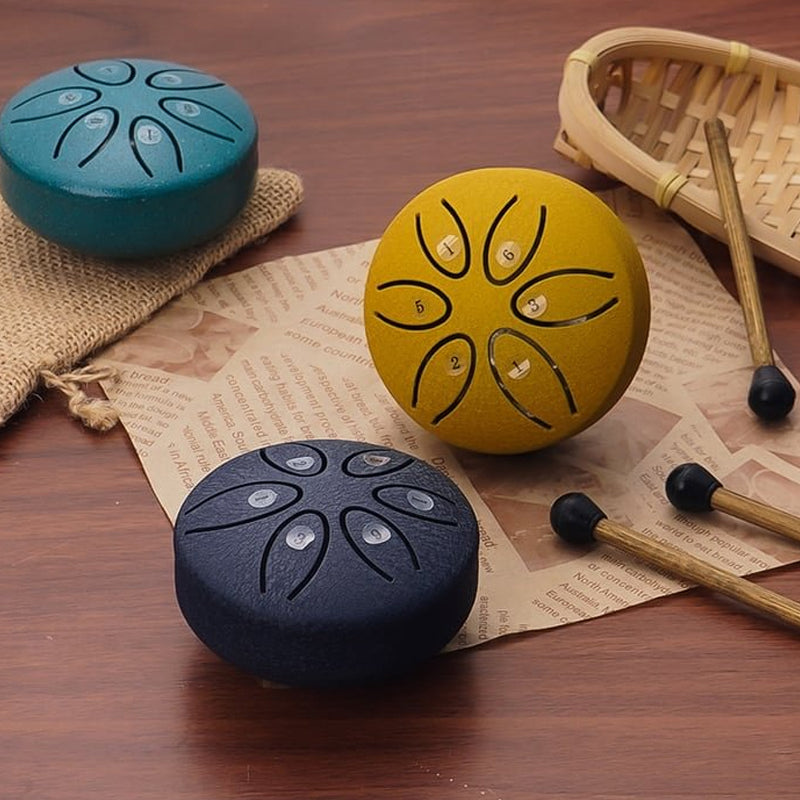 Buddha Stones Mini Steel Tongue Drum Kit (3 Inch)