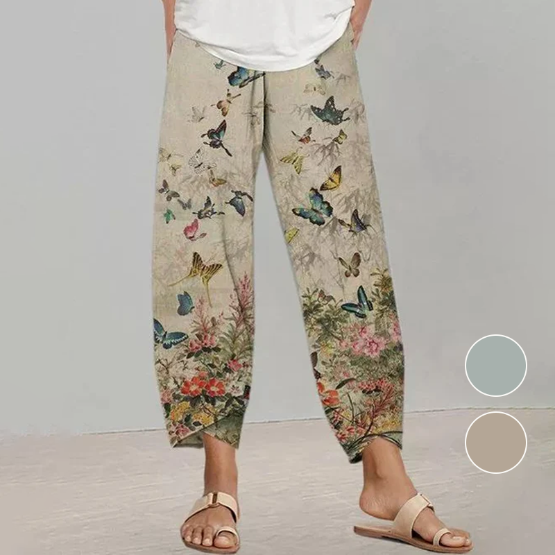 Women's Butterfly Print Trousers