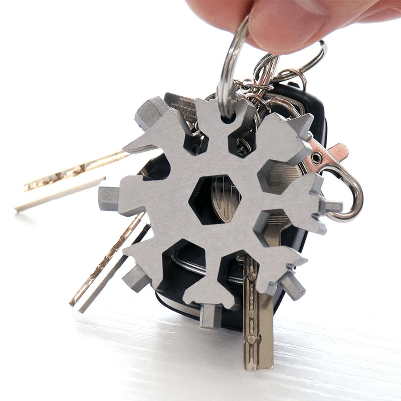 18-in-1 stainless steel snowflakes multi-tool&keychain