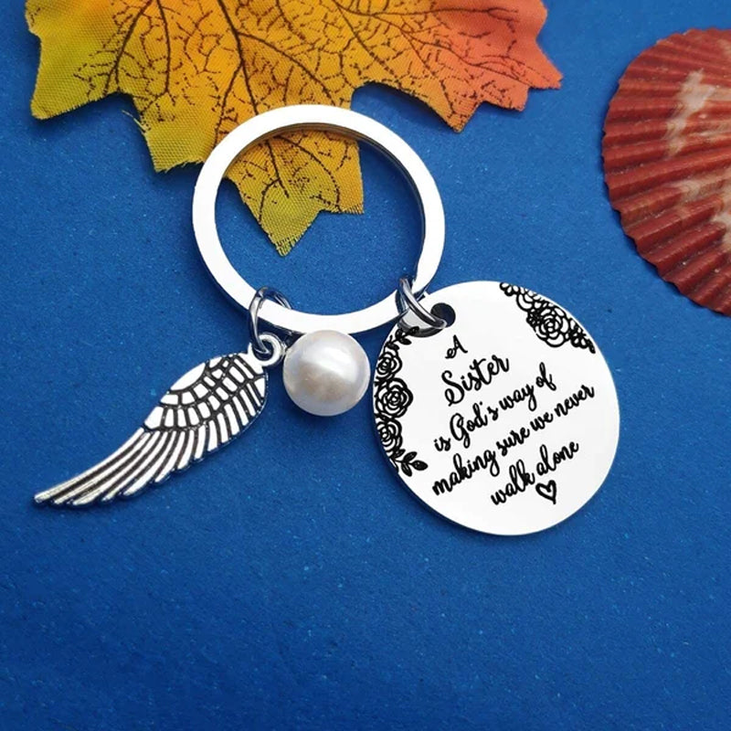 Stainless Steel Keychain For Sister