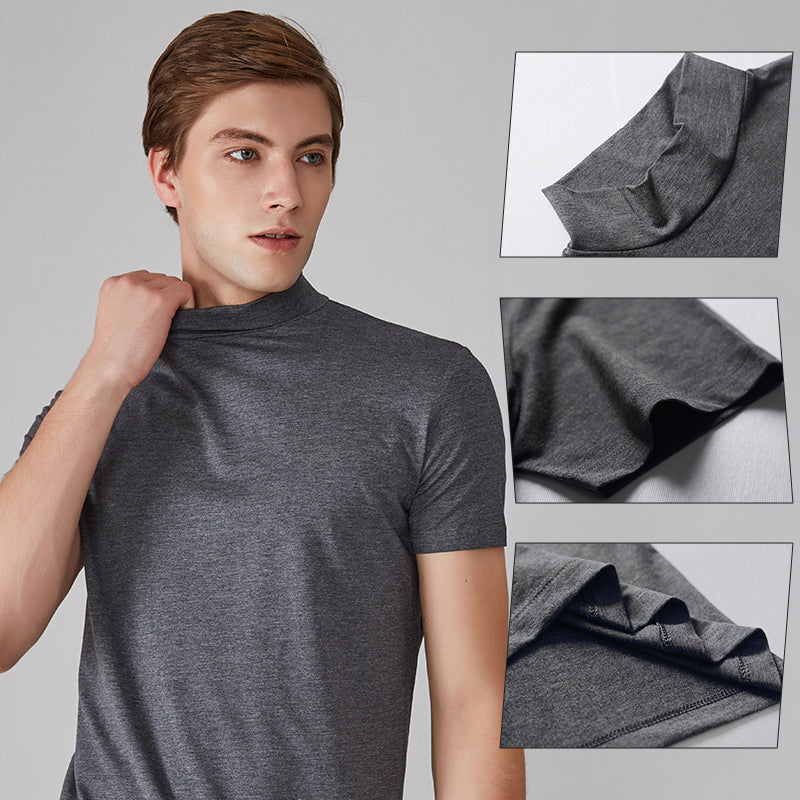 Mens High Neck Slim Fit T-shirt