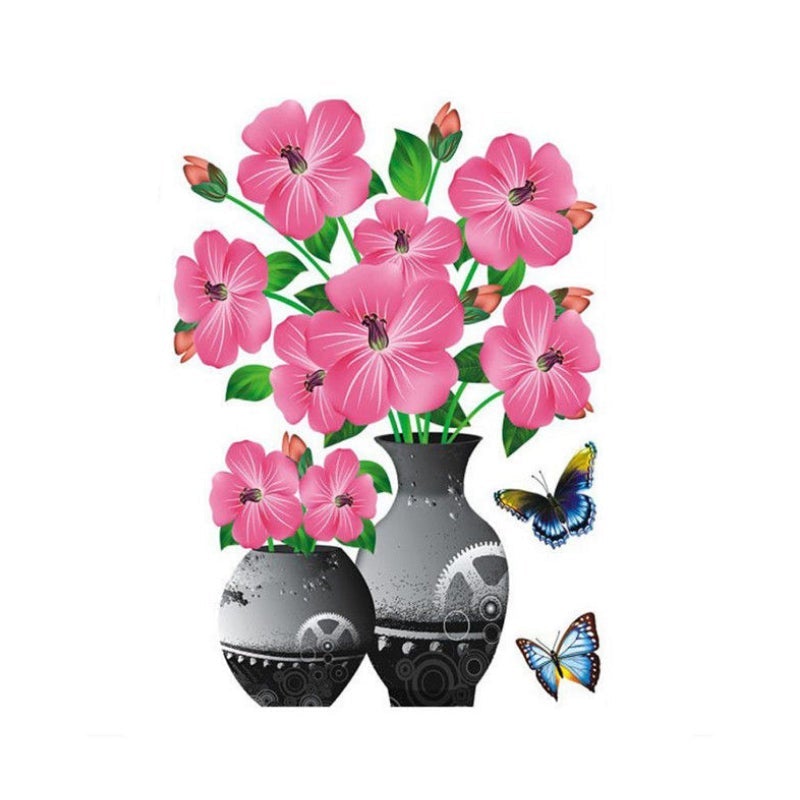 3D Stereo Vase Wall Sticker Self-adhesive