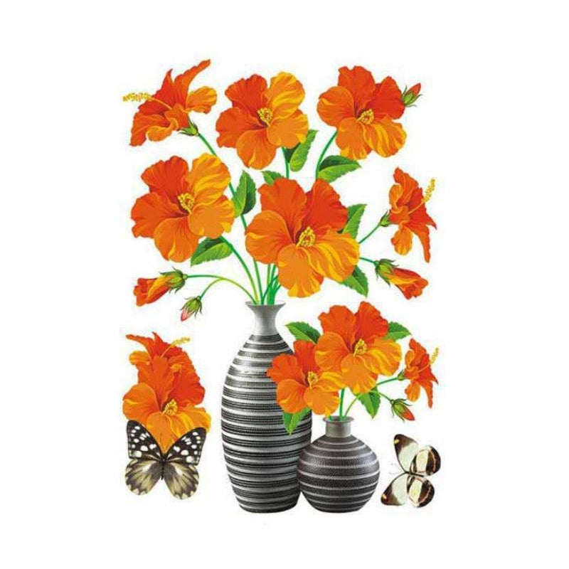 3D Stereo Vase Wall Sticker Self-adhesive