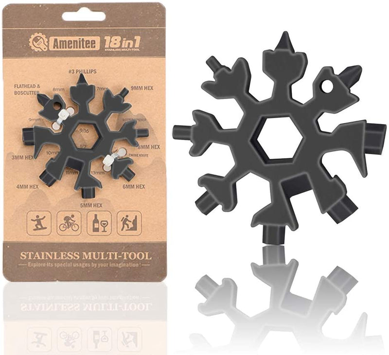 18-in-1 stainless steel snowflakes multi-tool&keychain