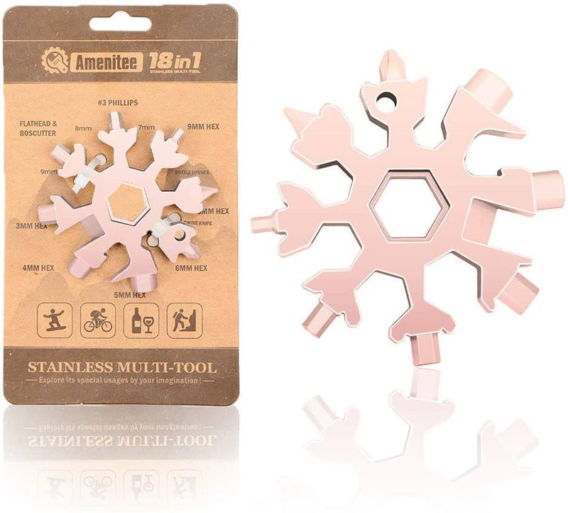 18-in-1 stainless steel snowflakes multi-tool&keychain