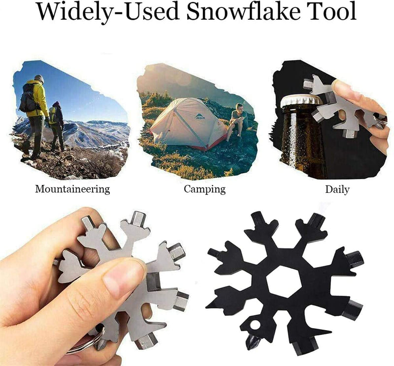 18-in-1 stainless steel snowflakes multi-tool&keychain