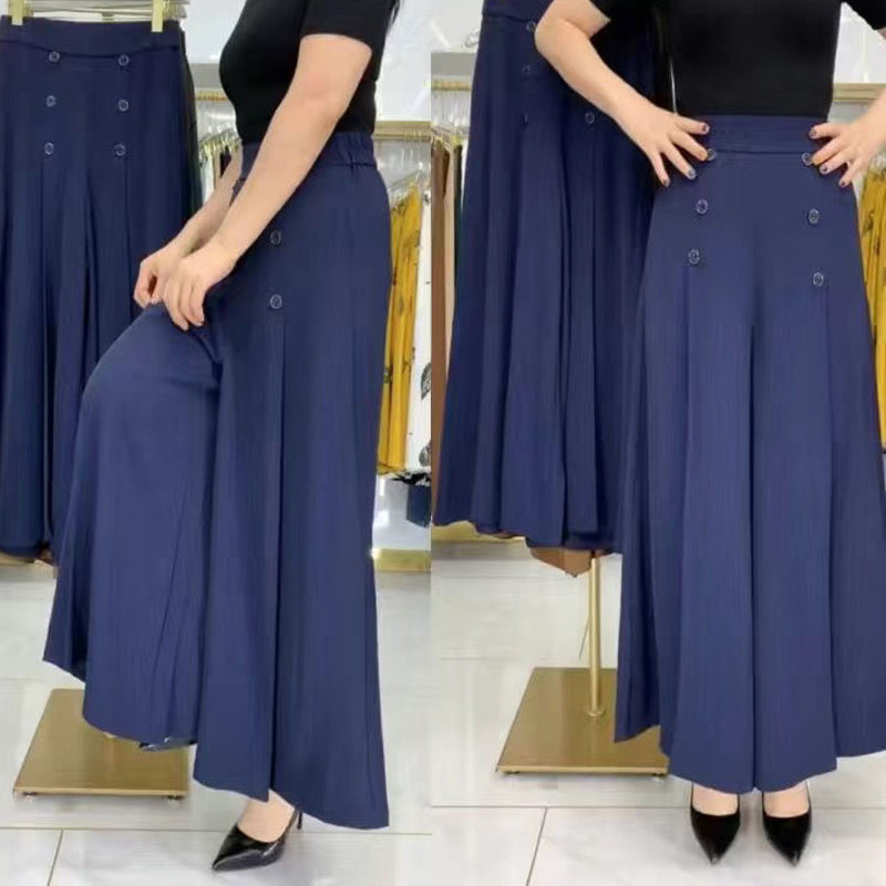 Stylish Pleated Wide-leg Pants