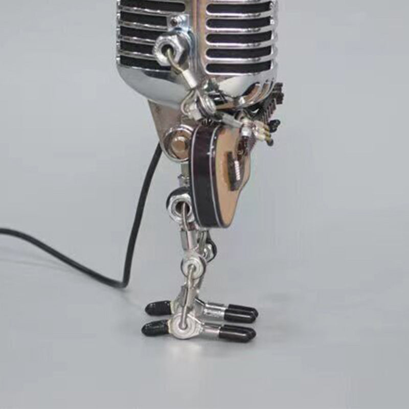 Vintage Microphone Robot Decoration