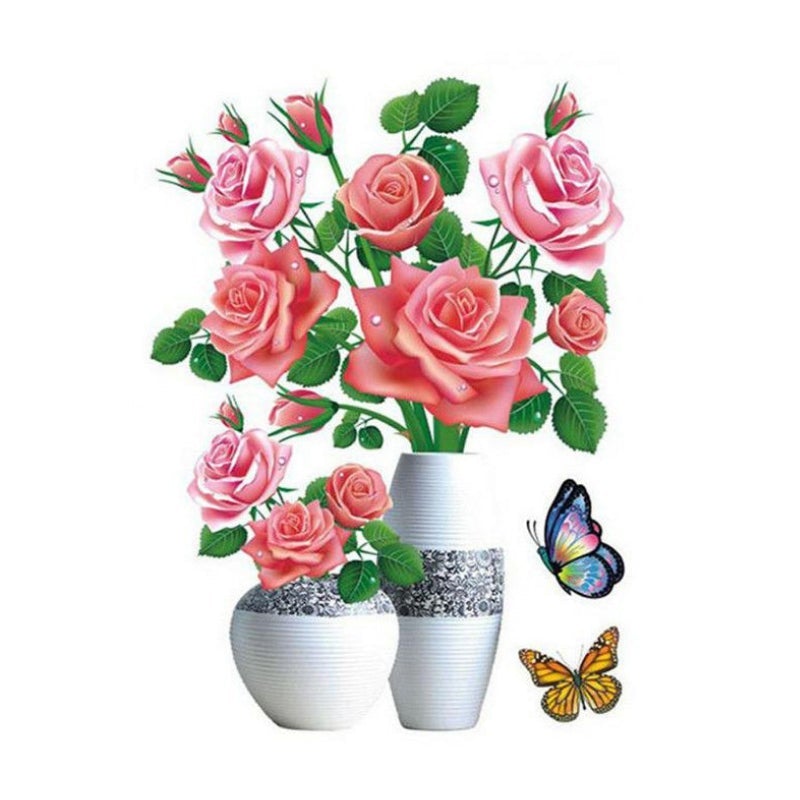 3D Stereo Vase Wall Sticker Self-adhesive