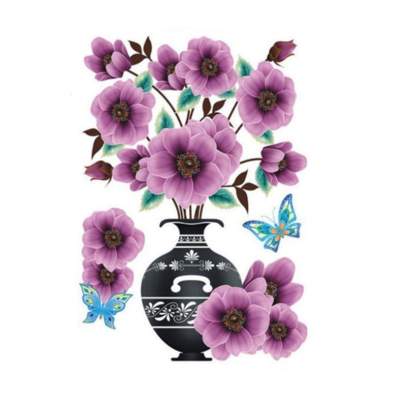 3D Stereo Vase Wall Sticker Self-adhesive