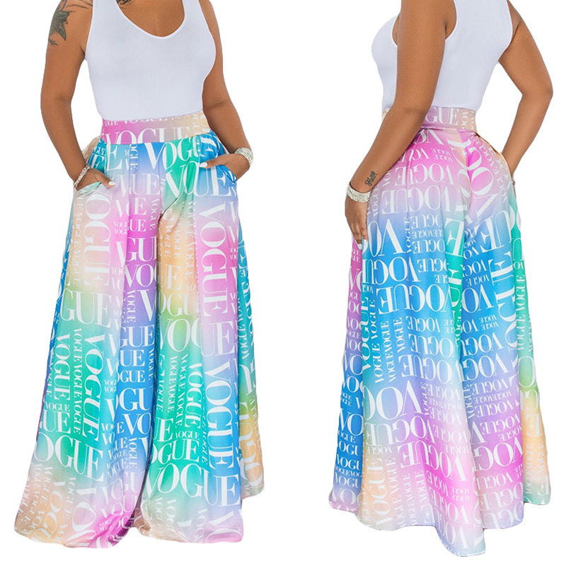 Casual Street Mid Waist Full Length Wide Leg Pants