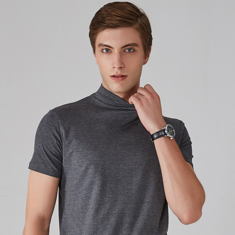 Mens High Neck Slim Fit T-shirt